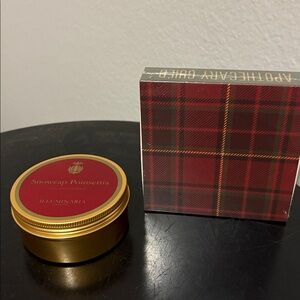 Poinsettia travel candle & matches bundle